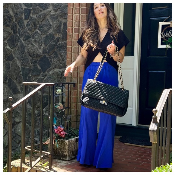 #13 Jumbo Black Quilted Design Texture Twist Turn Flap Open Closure… - Picture 5 of 7